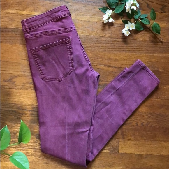 Burgundy skinny jeans, H&M, size US 10. - Picture 4 of 5